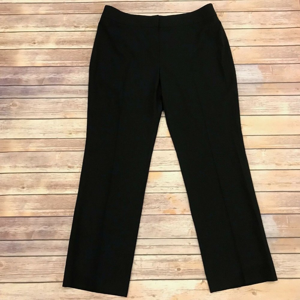 Akris Punto Black Wool Straight Pants Zip Fly